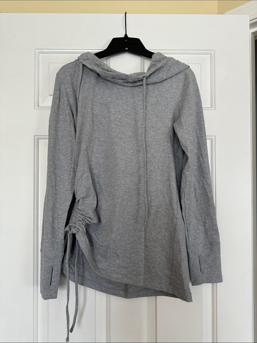 Coolibar UPF 50 Light Gray Hooded Drawstring Pullover